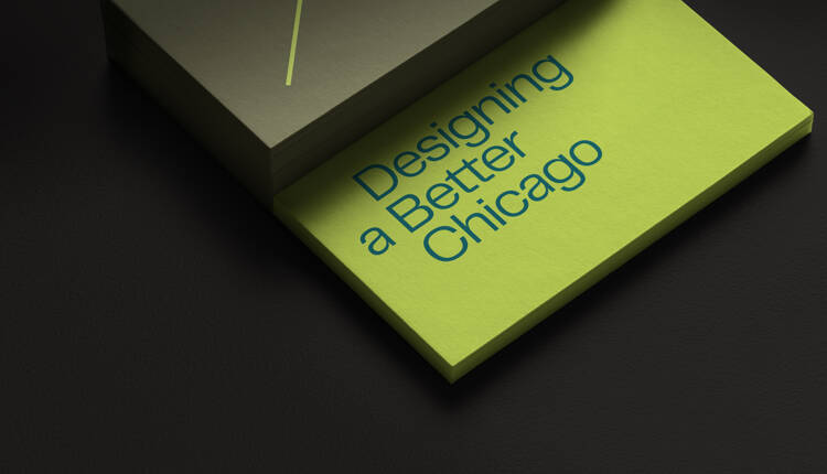 Photo at night in downtown Chicago of an illuminated sign